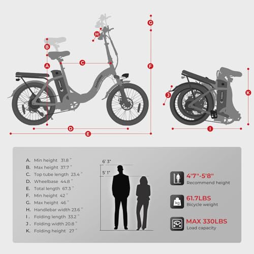 SAMEBIKE 20 Inch Electric Bike Adult E-Bike with Pedal Support Battery 36V 12Ah Mountain Bike with Front Frame and Phone Holder
