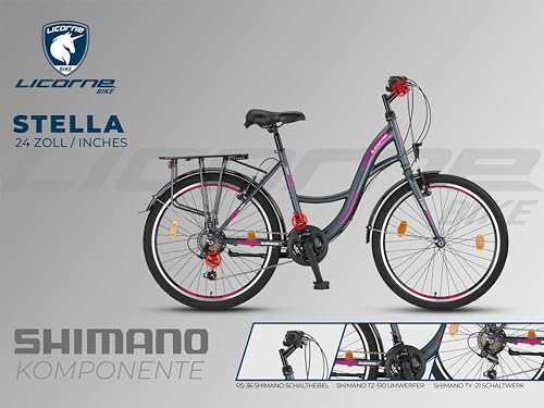 Licorne Bike Stella Premium City Bike Bicycle in 20 24 26 28 Inch Bicycle for Girls Boys Women Men 21 Speed 6 Speed 20 Inch Dutch Bicycle City Bike