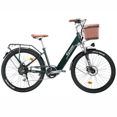 cysum cityrun Women's Electric Bike, 26 Inch Pedal Assistance, E-Bike, Electric City Bike for Adults, 250 W, 25 km/h, Lithium Battery 36 V, 360 WH, Autonomy 80 km