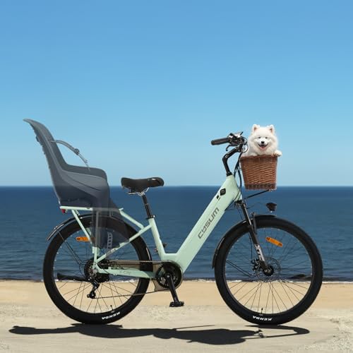26" Electric Bicycle, Adults Electric Bikes, City Electric Bike, With Basket And Luggage Rack For Daily Commuting & Purchasing In Supermarket, Battery 48V 499Wh Range 80-100km