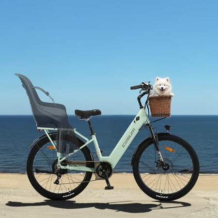 26" Electric Bicycle, Adults Electric Bikes, City Electric Bike, With Basket And Luggage Rack For Daily Commuting & Purchasing In Supermarket, Battery 48V 499Wh Range 80-100km