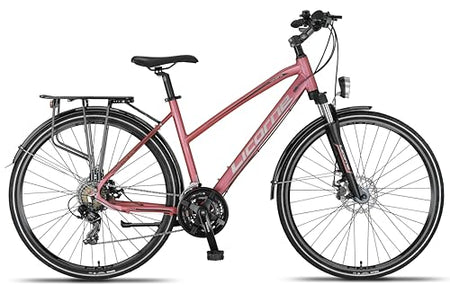Licorne Bike 28 Inch Aluminium Disc Brakes for Boys Girls Women Men 21 Speed Mountain Bike Cross Bike