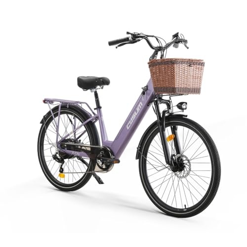 cysum X-City Electric Bike for Adults, 26 Inch City Electric Bike Women Men Lithium Battery 48V 10.4Ah Motor 250W 25km/h Urban Switing