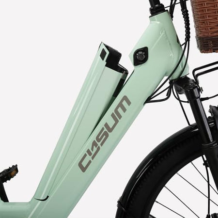 26" Electric Bicycle, Adults Electric Bikes, City Electric Bike, With Basket And Luggage Rack For Daily Commuting & Purchasing In Supermarket, Battery 48V 499Wh Range 80-100km