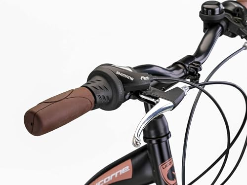 Licorne Bike Premium City Bike 28 Inch Bicycle for Girls, Boys, Men and Women, 21 Speed Dutch Bike, Stella Bike, Black