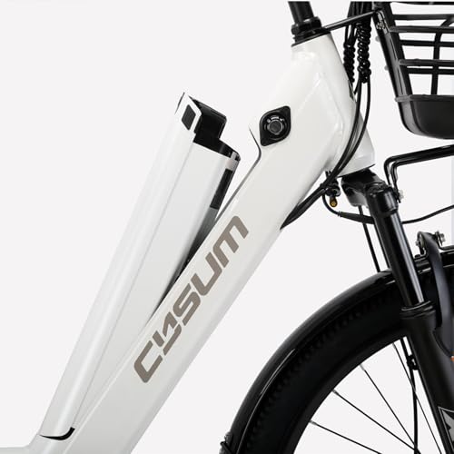 26" Electric Bicycle, Adults Electric Bikes, City Electric Bike, With Basket And Luggage Rack For Daily Commuting & Purchasing In Supermarket, Battery 48V 499Wh Range 80-100km