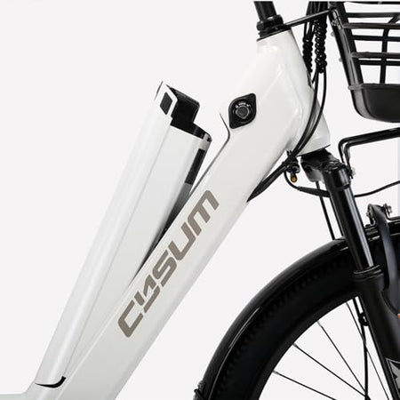 26" Electric Bicycle, Adults Electric Bikes, City Electric Bike, With Basket And Luggage Rack For Daily Commuting & Purchasing In Supermarket, Battery 48V 499Wh Range 80-100km