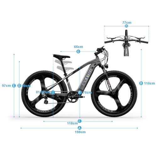 electric bike for adults, electric bikes mountain bike, offroad electric bike, VTT ebike, MTB electric bike for men, women, Removable lithium battery 48V 672Wh