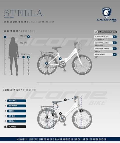 Licorne Bike Stella Premium City Bike Bicycle in 20 24 26 28 Inch Bicycle for Girls Boys Women Men 21 Speed 6 Speed 20 Inch Dutch Bicycle City Bike