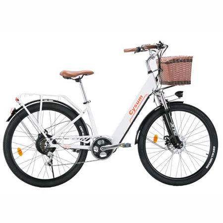 cysum cityrun Women's Electric Bike, 26 Inch Pedal Assistance, E-Bike, Electric City Bike for Adults, 250 W, 25 km/h, Lithium Battery 36 V, 360 WH, Autonomy 80 km
