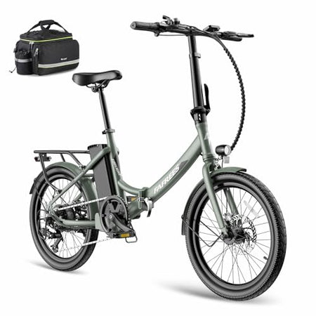 Electric Bike Fafrees F20 Light, 20" Folding Electric City Bike for Women Men, 250W Motor, 36V/16.75Ah Battery, E-Bike 7 Gears, 120km Range, Grün