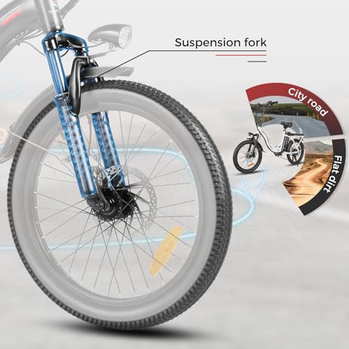 SAMEBIKE Elektrische fiets voor volwassenen, 20 inch, inklapbare elektrische fiets met pedaalondersteuning, city-e-bike, uniseks, volwassenen, afneembare accu, 36 V, 12 Ah, elektrische fiets voor 7