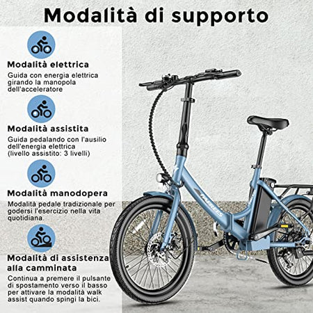 Fafrees F20 LIGHT Electric Bicycle 20 Inch 250 W Motor 16.75 Ah Battery E-Bike 7 Speed E-Bike for Women 110 km Range