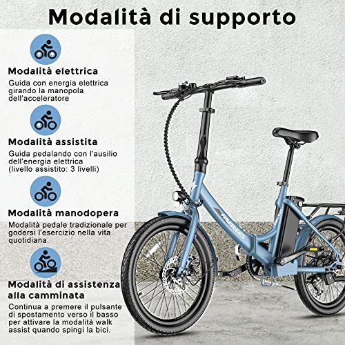 Fafrees F20 LIGHT Electric Bicycle 20 Inch 250 W Motor 16.75 Ah Battery E-Bike 7 Speed E-Bike for Women 110 km Range