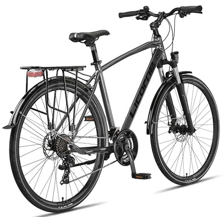 Licorne Bike 28 Inch Aluminium Disc Brakes for Boys Girls Women Men 21 Speed Mountain Bike Cross Bike