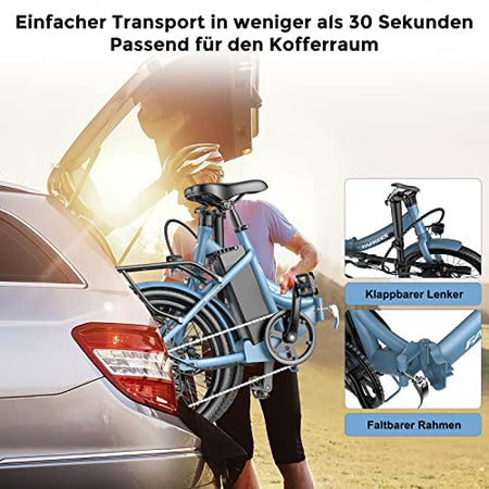 Fafrees F20 Light Folding Electric Bike, 20 Inches, 36 V, 14.5 Ah City Bike, Women's 250 W, 25 km/h, E-Bike Folding Bike, 55-110 km Range
