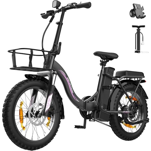 Electric Bike For Adults, 250W Folding Electric Bike With Detachable 36V 13AH Battery And Speed 25KM/H Range Up To 80KM, 20"*3.0" Thick Tire City Commuter Ebike