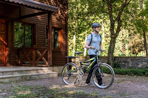 Licorne Bike PREMIUM Strong V Mountain Bike in 24 and 26 Inch Bicycle for Boys Girls Women Men 21 Speed Full Suspension
