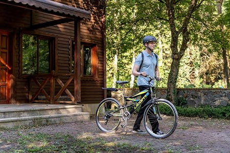 Licorne Bike PREMIUM Strong V Mountain Bike in 24 and 26 Inch Bicycle for Boys Girls Women Men 21 Speed Full Suspension