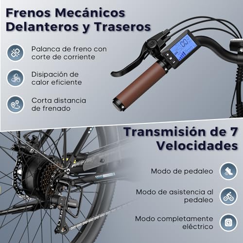 Fafrees F26 Lasting Electric Bike 26 Inch Electric Bike with 250 W 20.3 Ah Electric Bike for Adults Range 160 km