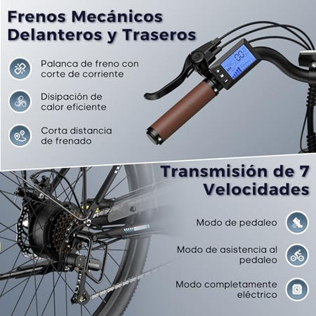 Fafrees F26 Lasting Electric Bike 26 Inch Electric Bike with 250 W 20.3 Ah Electric Bike for Adults Range 160 km