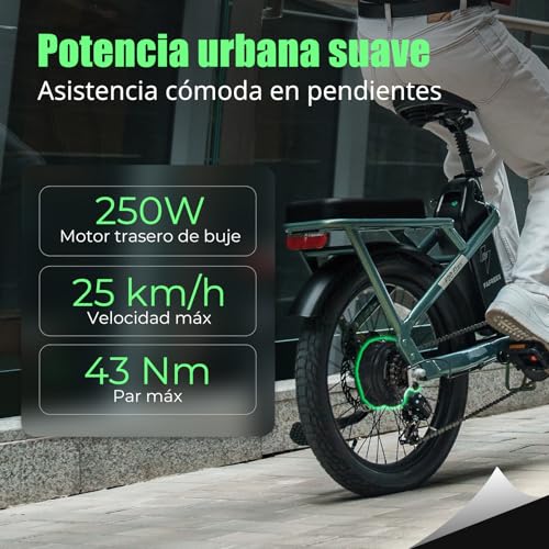 Fafrees E-Bike Foldable F20 Flex 20 Inch Motor 250 W 7 Speed Battery 20 Ah 720 Wh Range 75-100 km Mountain Bike Unisex Adults