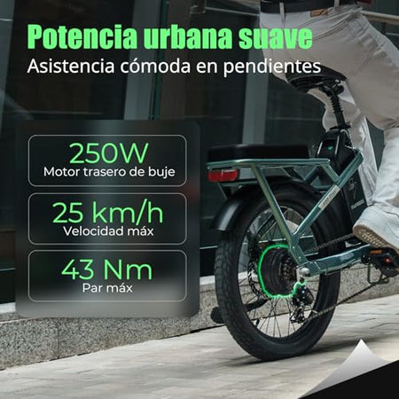 Fafrees E-Bike Foldable F20 Flex 20 Inch Motor 250 W 7 Speed Battery 20 Ah 720 Wh Range 75-100 km Mountain Bike Unisex Adults