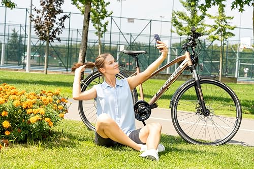 Licorne Bike 28 Inch Aluminium Disc Brakes for Boys Girls Women Men 21 Speed Mountain Bike Cross Bike