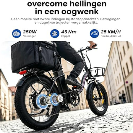 Electric Bike For Adults, 250W Folding Electric Bike With Detachable 36V 13AH Battery And Speed 25KM/H Range Up To 80KM, 20"*3.0" Thick Tire City Commuter Ebike