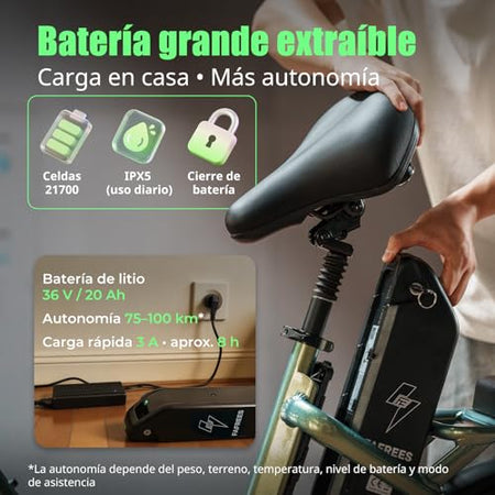 Fafrees E-Bike Foldable F20 Flex 20 Inch Motor 250 W 7 Speed Battery 20 Ah 720 Wh Range 75-100 km Mountain Bike Unisex Adults