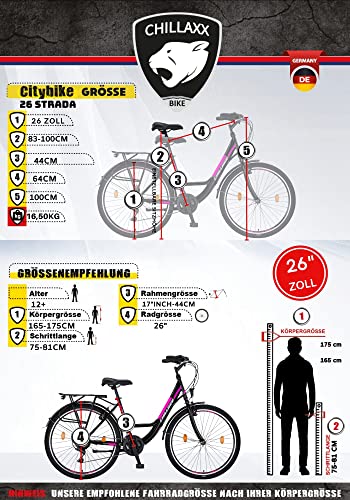 Chillaxx Bike Strada High Quality City Bike 26 Inch / 28 Inch / 28 Inch / 21 Speed Bicycle for Girls Boys Women Men 21 Speed Dutch Bicycle City Bike