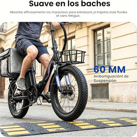 Electric Bike For Adults, 250W Folding Electric Bike With Detachable 36V 13AH Battery And Speed 25KM/H Range Up To 80KM, 20"*3.0" Thick Tire City Commuter Ebike