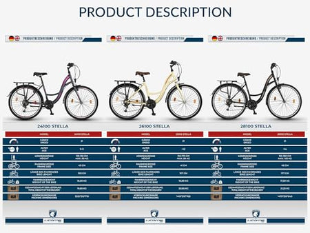 Licorne Bike Premium City Bike 28 Inch Bicycle for Girls, Boys, Men and Women, 21 Speed Dutch Bike, Stella Bike, Black