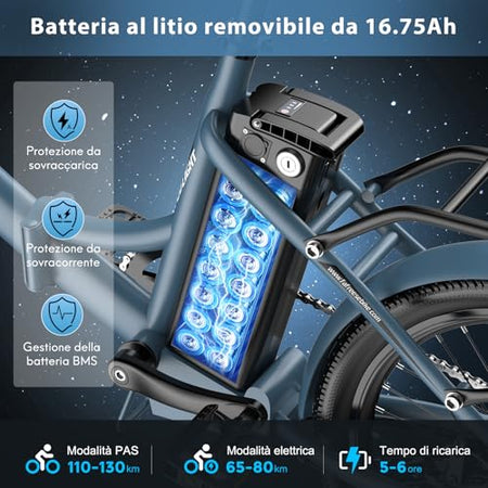 Fafrees F20 LIGHT Electric Bicycle 20 Inch 250 W Motor 16.75 Ah Battery E-Bike 7 Speed E-Bike for Women 110 km Range