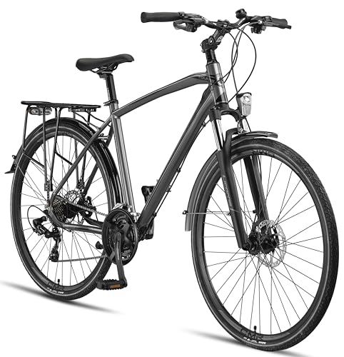 Licorne Bike 28 Inch Aluminium Disc Brakes for Boys Girls Women Men 21 Speed Mountain Bike Cross Bike