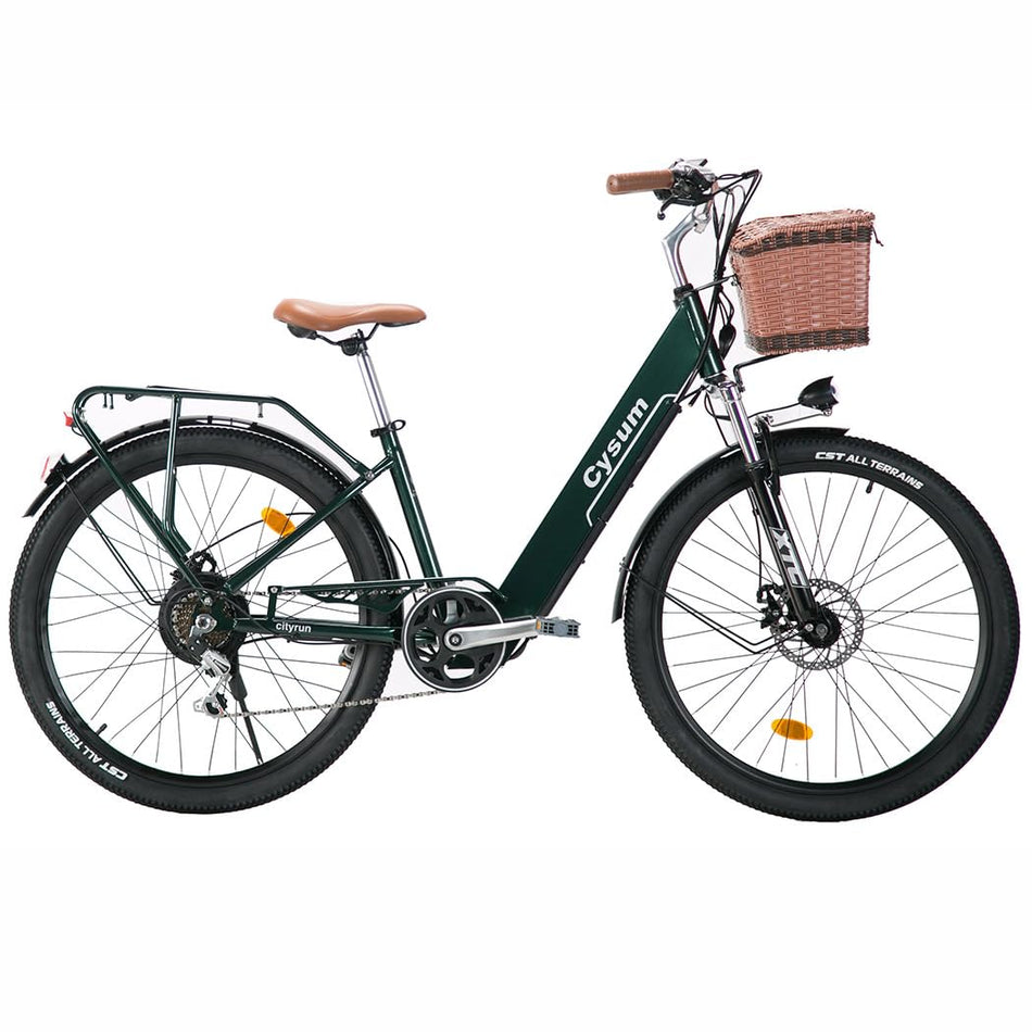 cysum cityrun Women's Electric Bike, 26 Inch Pedal Assistance, E-Bike, Electric City Bike for Adults, 250 W, 25 km/h, Lithium Battery 36 V, 360 WH, Autonomy 80 km
