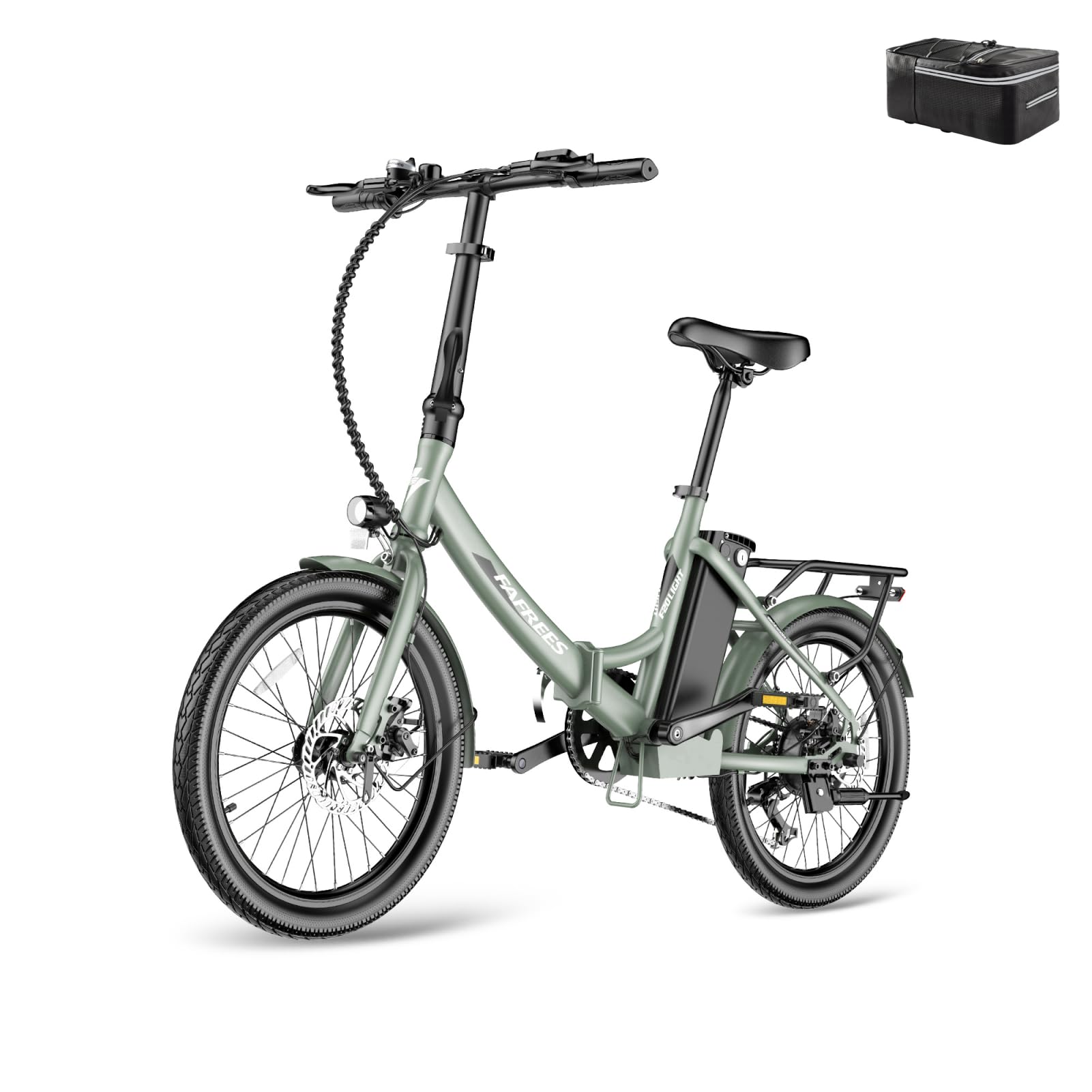 Fafrees F20 Light Electric Bike, Folding Bike, E-Bike, 250 W Motor, 36 V, 16.75 Ah Battery, 20 Inch E-Bike, Foldable, 35 N.M Torque, E-Mountain Bike, 25 km/h