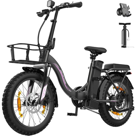 Electric Bike For Adults, 250W Folding Electric Bike With Detachable 36V 13AH Battery And Speed 25KM/H Range Up To 80KM, 20"*3.0" Thick Tire City Commuter Ebike