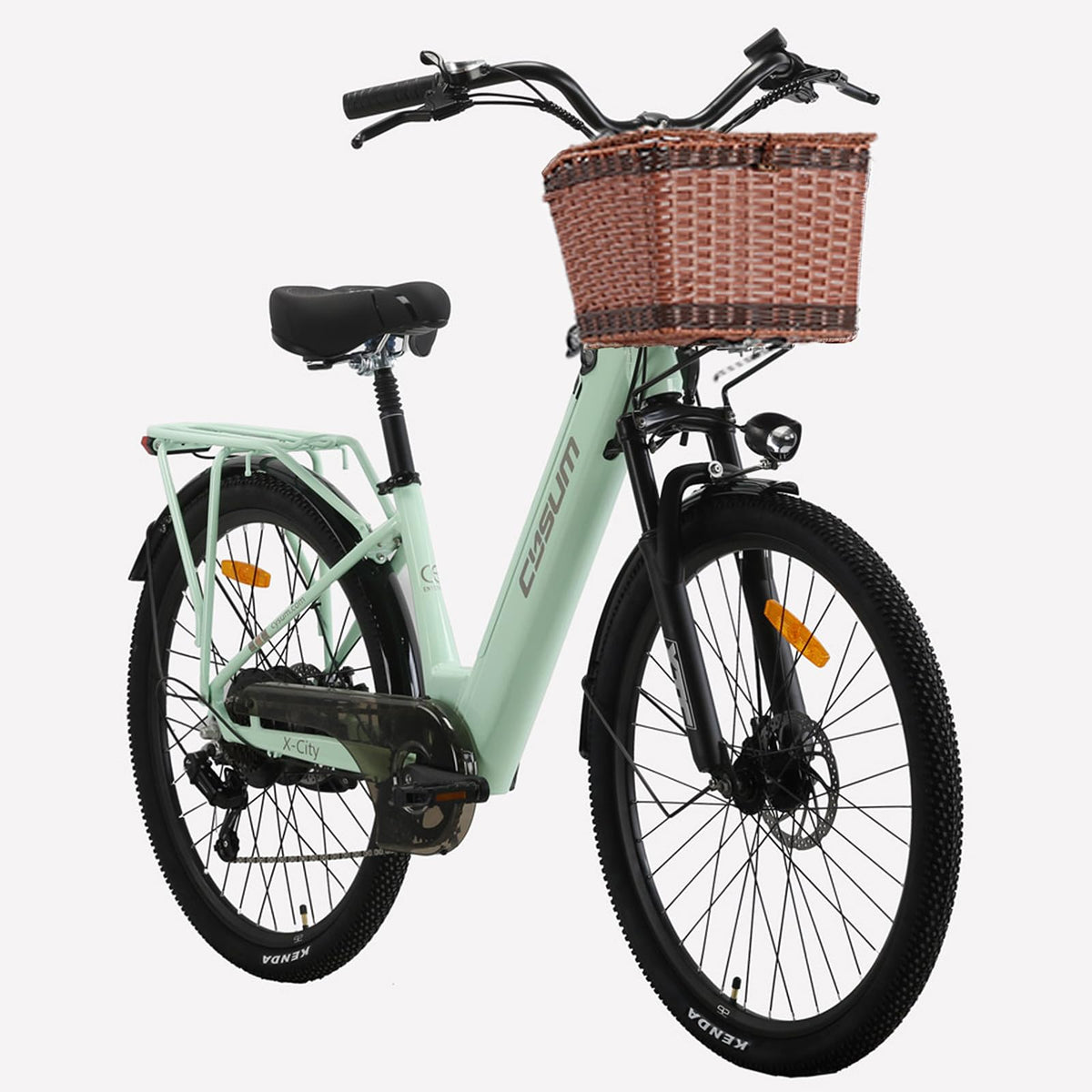 26" Electric Bicycle, Adults Electric Bikes, City Electric Bike, With Basket And Luggage Rack For Daily Commuting & Purchasing In Supermarket, Battery 48V 499Wh Range 80-100km