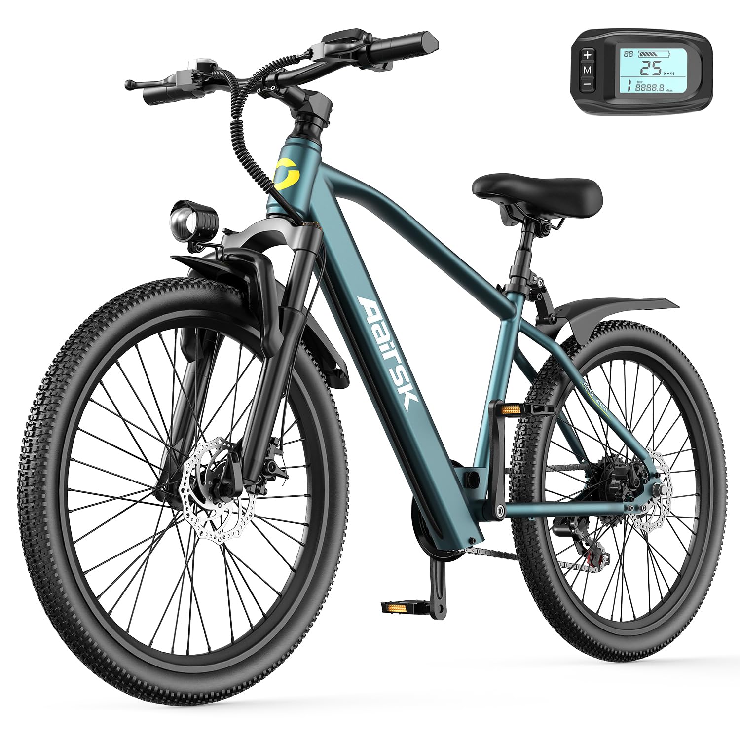 Electric Bike with 42 V 10 Ah / 13 Ah 546 Wh Battery, 25 km/h and 100 km Range, 250 W Adult Electric Bike with 21 Speed E-Bike for Urban Touring