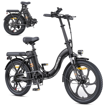 MilePort 1 Electric Bike for Adults, 250W Foldable Electric Bike with Detachable 36V 13AH Battery and Speed 25KM/H Range Up to 100KM, 20"*3.0" Thick Tire City Commuter Ebike