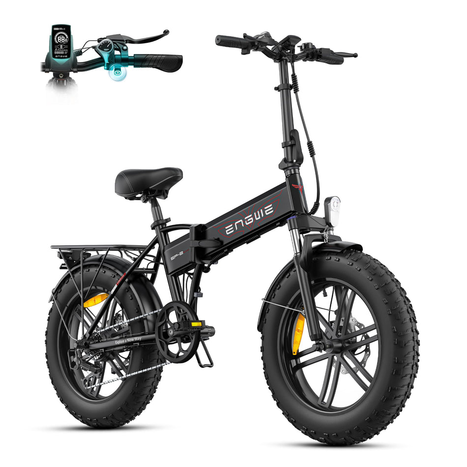 ENGWE Folding Electric Bike with 48V 13Ah Removable Battery, Range of 50-120km E-bike,20"×4.0" Fat Tire 7 Speed ebike for Any Terrain