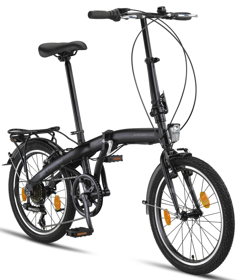 Licorne Bike Conseres Premium Folding Bike 20 Inch Bicycle for Men and Women 6 Speed