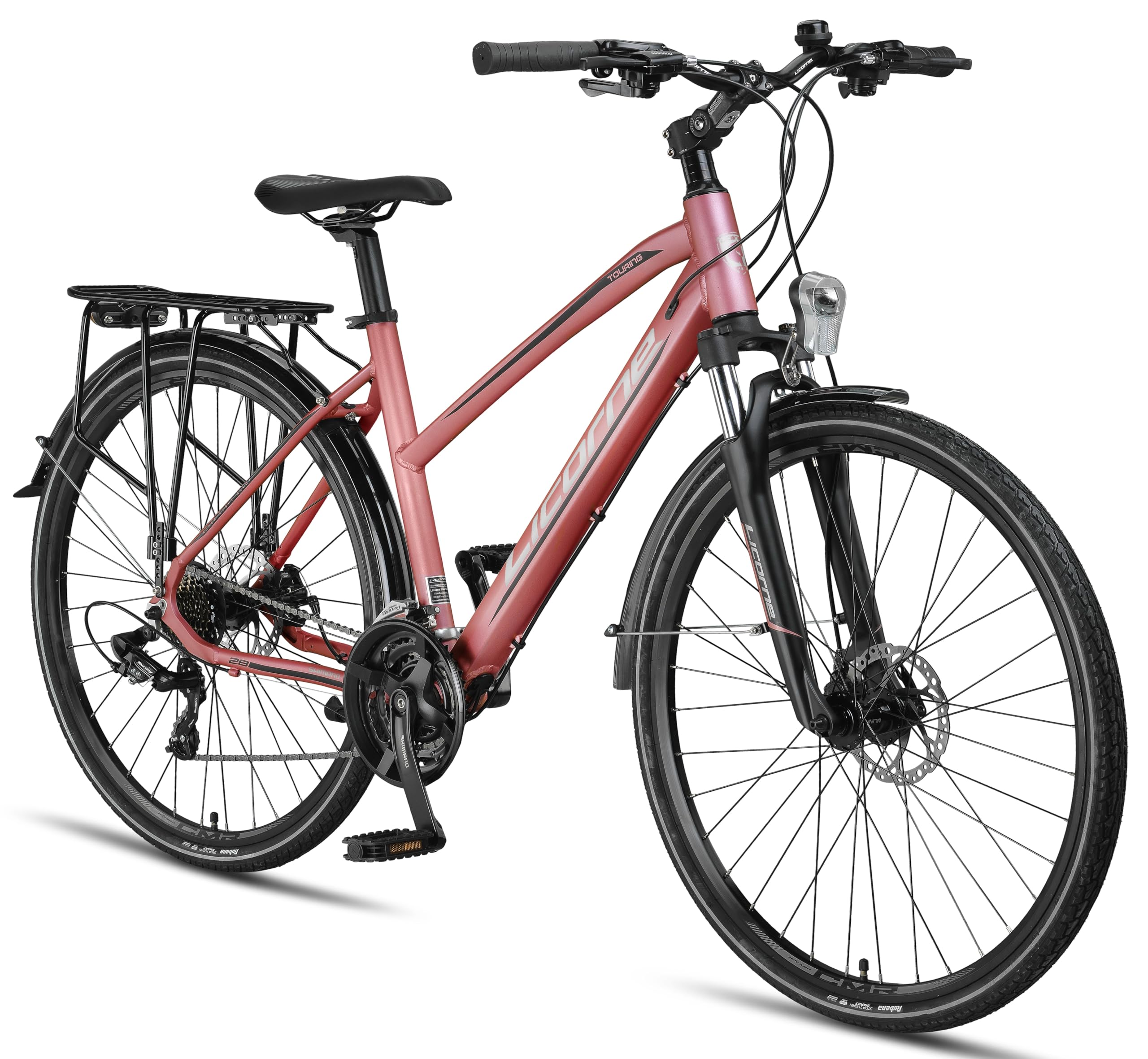 Licorne Bike 28 Inch Aluminium Disc Brakes for Boys Girls Women Men 21 Speed Mountain Bike Cross Bike