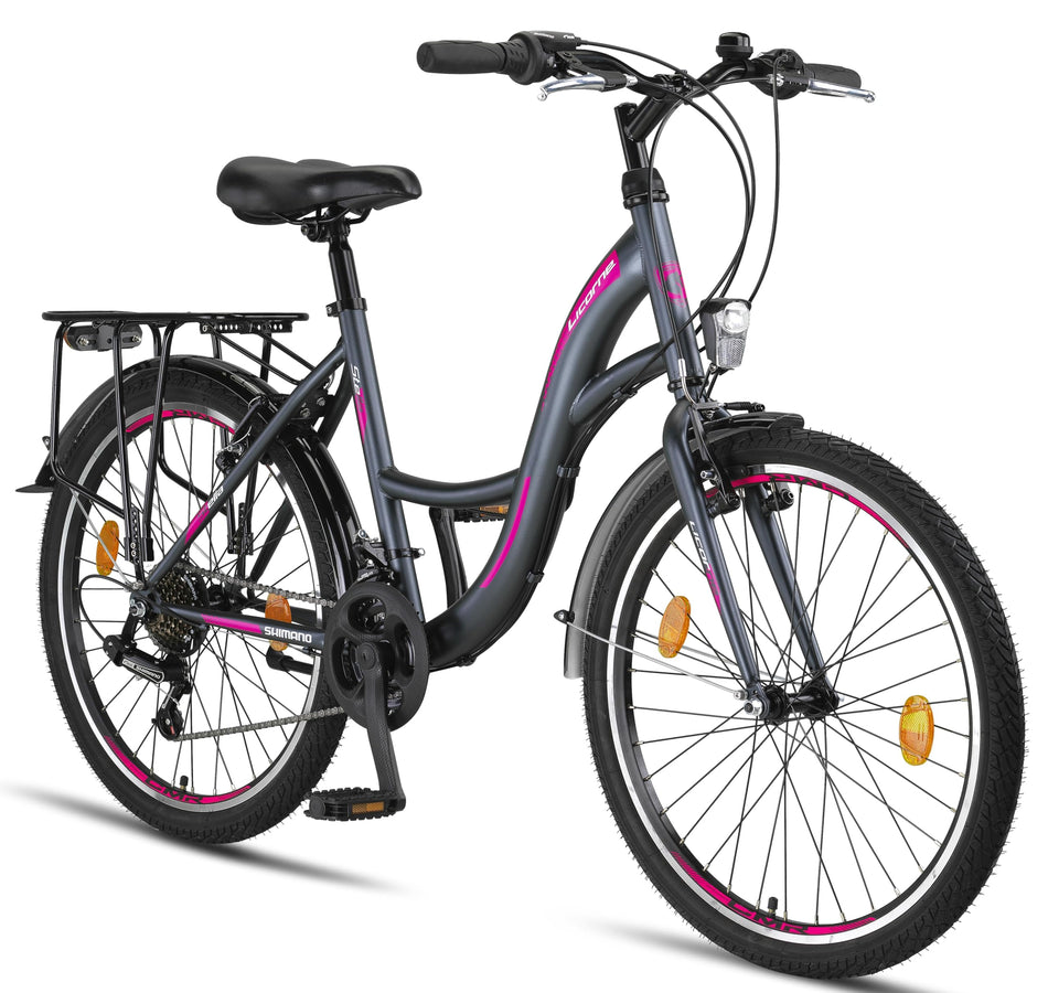 Licorne Bike Stella Premium City Bike Bicycle in 20 24 26 28 Inch Bicycle for Girls Boys Women Men 21 Speed 6 Speed 20 Inch Dutch Bicycle City Bike